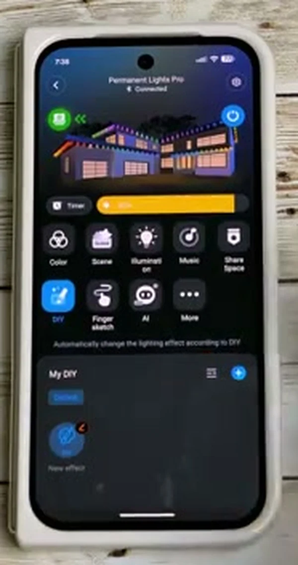 Govee app DIY section showing My DIY custom effects