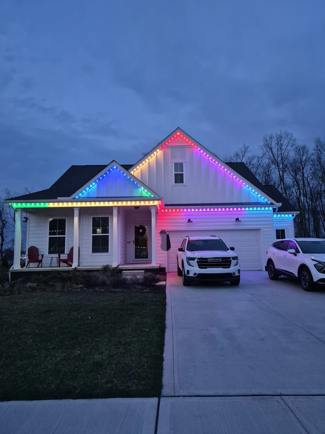 Sunbury install rainbow lights